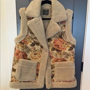 Floral Sherpa Lined Vest